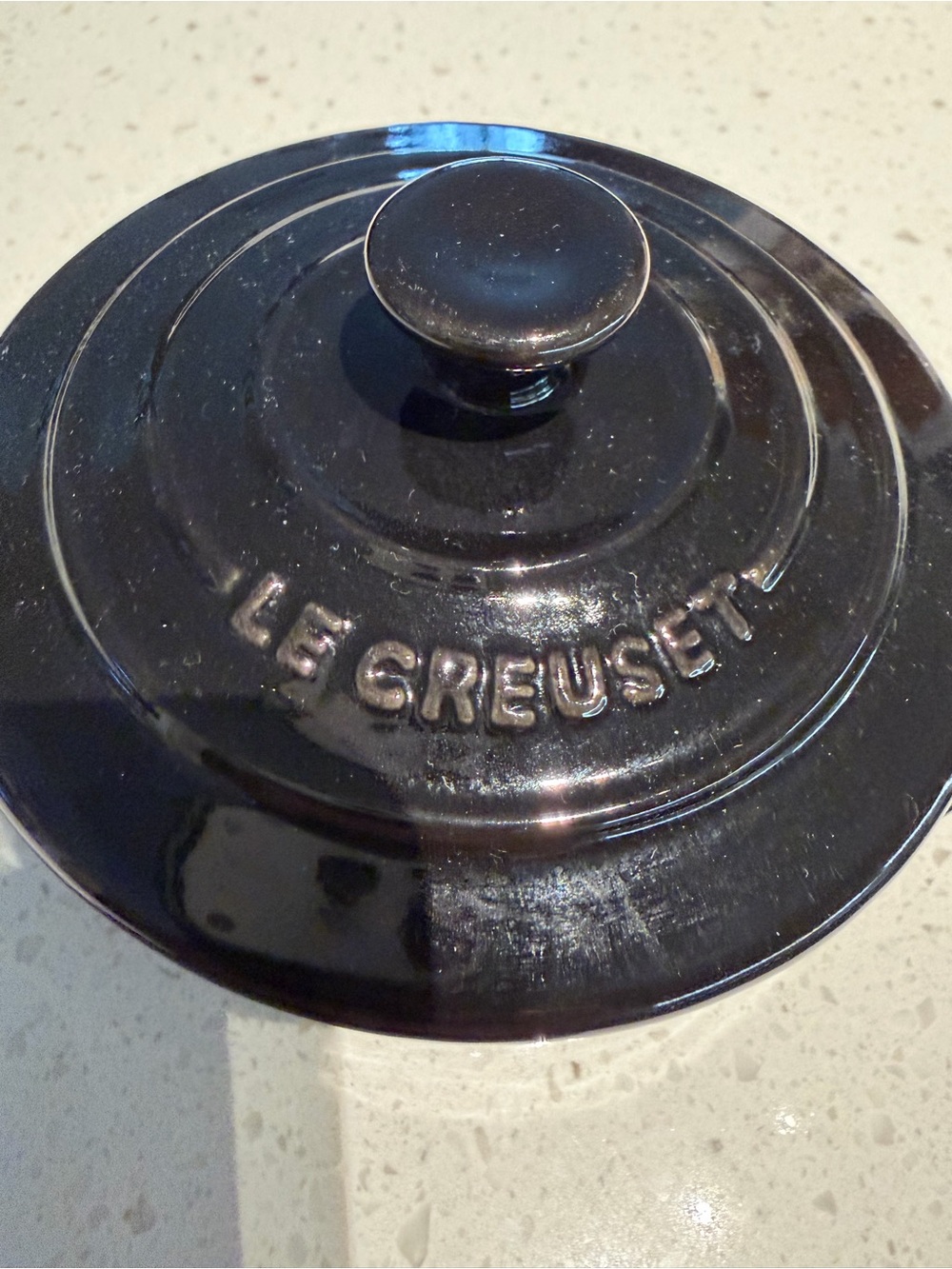 Le Creuset Black Enamel Cast Iron Lid with Knob